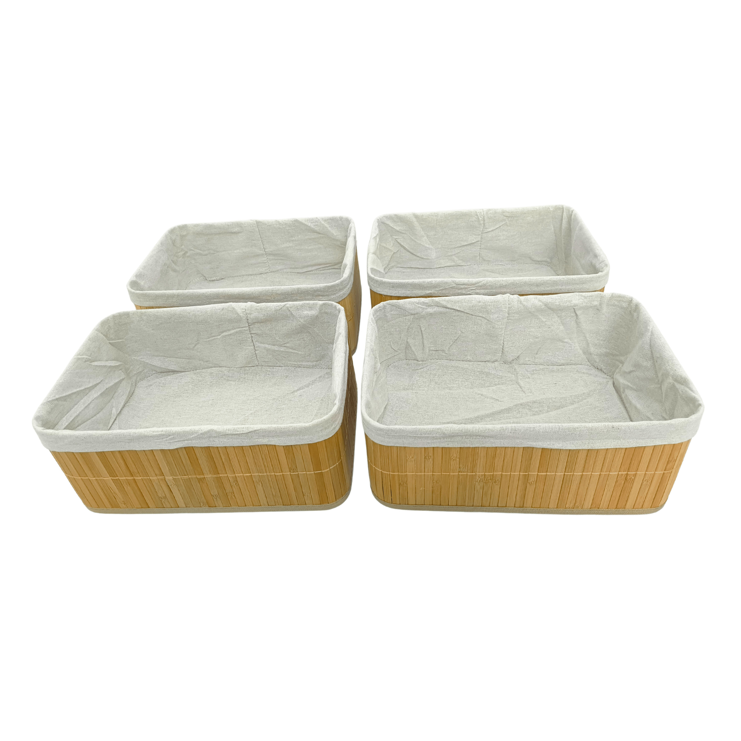 4-Piece Bamboo Storage Basket Set